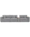 Macy's Nycolle 4-pc. Modular Fabric Sectional With Console, Created For  In Mineral