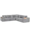 Macy's Nycolle 5-pc. Modular Fabric L-shape Sectional, Created For  In Mineral