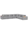 Macy's Nycolle 7-pc. Modular Fabric L-shape Sectional With 2 Consoles, Created For  In Mineral