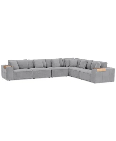 MACY'S NYCOLLE 6-PC. MODULAR FABRIC L-SHAPE SECTIONAL, CREATED FOR MACY'S