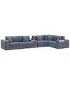 Macy's Nycolle 6-pc. Modular Fabric L-shape Sectional With 1 Console, Created For  In Midnight