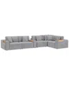 Macy's Nycolle 6-pc. Modular Fabric L-shape Sectional With 1 Console, Created For  In Mineral