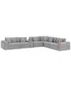 Macy's Nycolle 7-pc. Modular Fabric L-shape Sectional With 2 Consoles, Created For  In Mineral