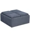 Macy's Nycolle Fabric Ottoman With Reversible Trays, Created For  In Midnight