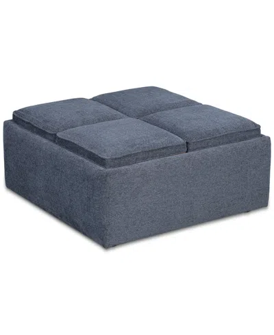 Macy's Nycolle Fabric Ottoman With Reversible Trays, Created For  In Midnight