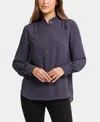 Macy's Nydj Women's Ruffle Neck Top In Blue