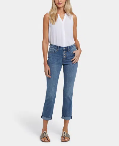 Macy's Nydj Women's Sheri Slim Ankle With Exposed Button Fly Jeans In Blue