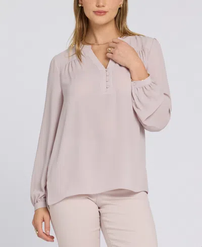 Macy's Nydj Women's Trinity Split Neck Tunic Top In Pink