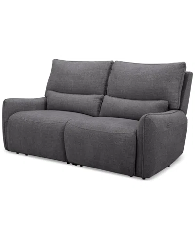 Macy's Olper 2-pc. Fabric Zero Wall Sectional Power Motion Sofa, Created For  In Slate