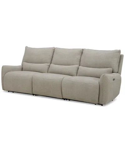 Macy's Olper 3-pc. Fabric Zero Wall Sectional Power Motion Sofa, Created For  In Sand