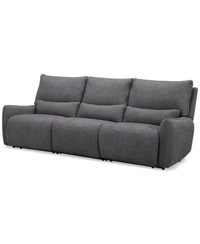 Macy's Olper 3-pc. Fabric Zero Wall Sectional Power Motion Sofa, Created For  In Slate