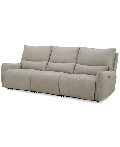 Macy's Olper 3-pc. Fabric Zero Wall Sectional Sofa With 2 Power Motion Chairs, Created For  In Sand