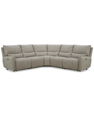 MACY'S OLPER 5-PC. FABRIC ZERO WALL SECTIONAL SOFA WITH TWO POWER MOTION PIECES, CREATED FOR MACY'S