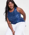 MACY'S ON 34TH TRENDY PLUS SIZE SEQUINED TANK TOP, CREATED FOR MACY'S