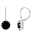 Macy's Onyx (4-1/20 Ct. T.w.) And White Sapphire (1/10 Ct. T.w.) Drop Earrings In Sterling Silver In Black