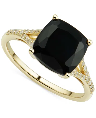 Macy's Onyx & Diamond (1/10 Ct. T.w.) Ring In 14k Gold