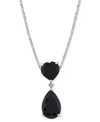Macy's Onyx & Diamond Accent 18" Pendant Necklace In Sterling Silver In Silver