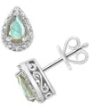 Macy's Onyx & Diamond Accent Pear Stud Earrings In Sterling Silver (also In Turquoise & Labradorite) In Labradorite