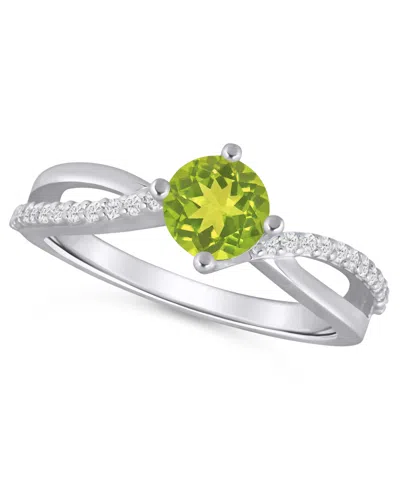 Macy's Onyx And White Diamond (1/6 Ct. T.w.) Ring In 10k White Gold In Metallic