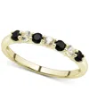 Macy's Onyx & White Topaz (1/4 Ct. T.w.) Stack Ring In 14k Gold In 14k Yellow Gold