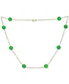 MACY'S ONYX BEAD 18" COLLAR NECKLACE IN 14K GOLD (ALSO IN JADE, LAPIS LAZULI, ROSE QUARTZ, & TURQUOISE)