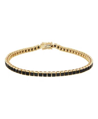 Macy's Onyx Bracelet (12-5/8 Ct. T.w.) In 14k Yellow Gold-plated Sterling Silver In Black