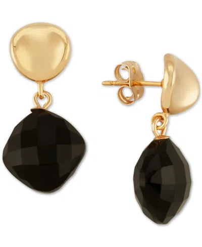 Macy's Onyx Drop Earrings In 14k Gold