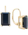 Macy's Onyx Leverback Hoop Earrings In 14k Gold-plated Sterling Silver In Onyx