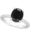 Macy's Onyx Pear Solitaire Polished Statement Ring In Sterling Silver In Onyx