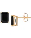 Macy's Onyx Stud Earrings In 14k Gold In 14k Yellow Gold