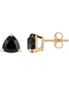 Macy's Onyx Trillion Stud Earrings In 14k Gold In 14k Yellow Gold
