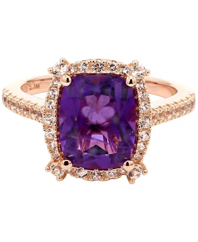 Macy's Opal (1 Ct. T.w.) & White Topaz (1/20 Ct. T.w.) Ring Set In Gold-plated Sterling Silver (also Availa In Amethyst