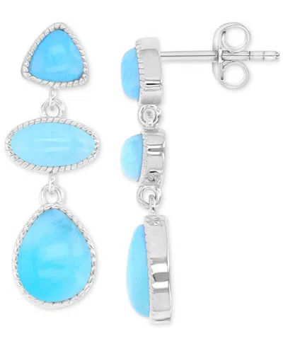 Macy's Opal (15 Ct. T.w.) Earrings In Sterling Silver