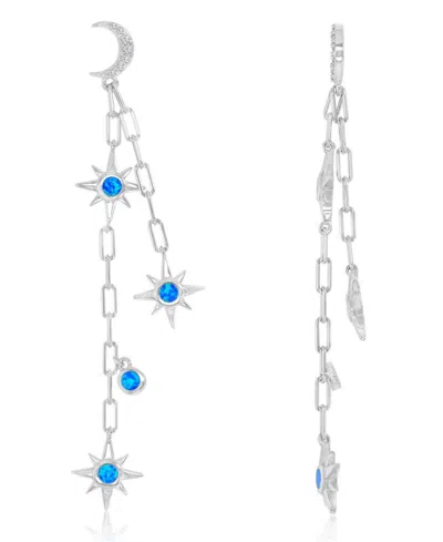Macy's Opal Earrings In Sterling Silver In Metallic