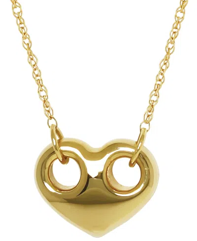 Macy's Open Heart Link Pendant Necklace In 14k Yellow Gold