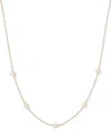 Macy's Openwork Clover Design Five Station 18" Collar Necklace In 10k Gold In Gold