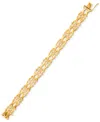 Macy's Openwork Filigree Link Bracelet In 14k Gold-plated Sterling Silver In Gold Over Silver