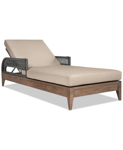 Macy's Orbit Outdoor Chaise Lounge Chair In Brown
