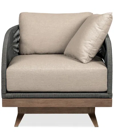 Macy's Orbit Outdoor Swivel Club Chair In Brown