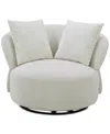 Macy's Ordesh Fabric Swivel Chair, Created For  In Vanilla
