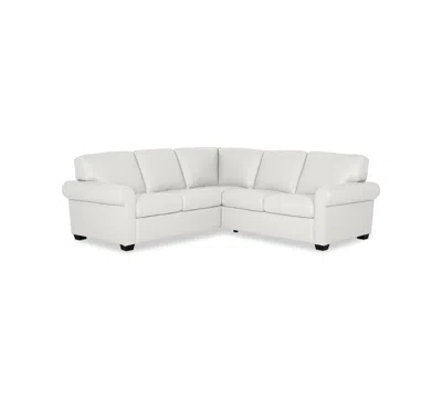 Macy's Orid 2-pc. "l"-shaped Leather Roll Arm Sectional , Created For  In White