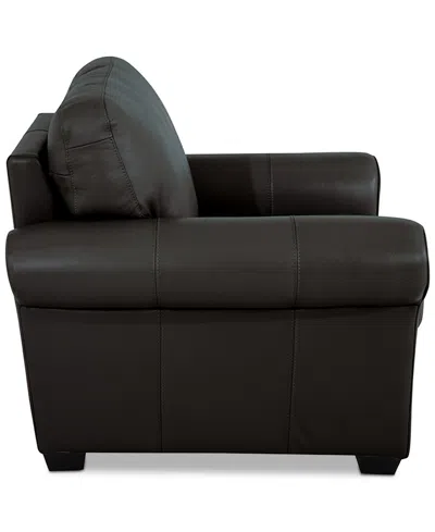 Macy's Orid 36" Leather Roll Arm Chair, Created For  In Brown