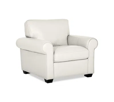 Macy's Orid 36" Leather Roll Arm Chair, Created For  In White