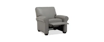 Macy's Orid 36" Leather Roll Arm Pushback Recliner, Created For  In Alloy Grey