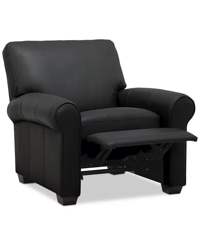 Macy's Orid 36" Leather Roll Arm Pushback Recliner, Created For  In Multi