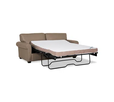 Macy's Orid 77" Full Roll Arm Leather Sleeper, Created For  In Brown
