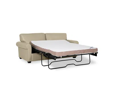 Macy's Orid 77" Full Roll Arm Leather Sleeper, Created For  In Lace (special Order)