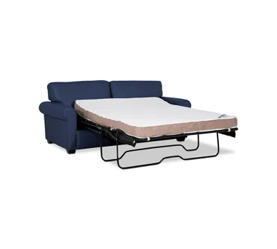 Macy's Orid 77" Full Roll Arm Leather Sleeper, Created For  In Blue