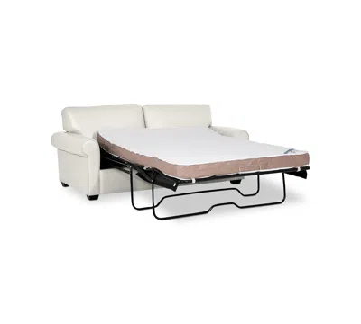 Macy's Orid 77" Full Roll Arm Leather Sleeper, Created For  In White
