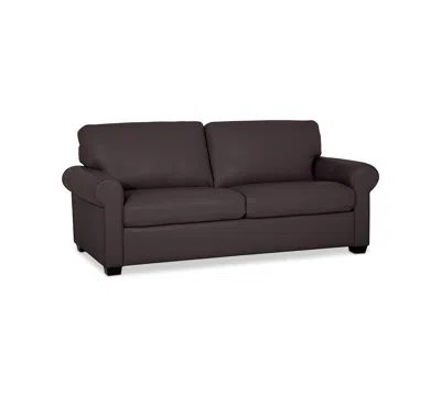 Macy's Orid 77" Leather Roll Arm Apartment Sofa, Created For